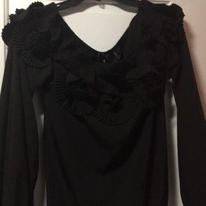 Black off the shoulder top with flower detail